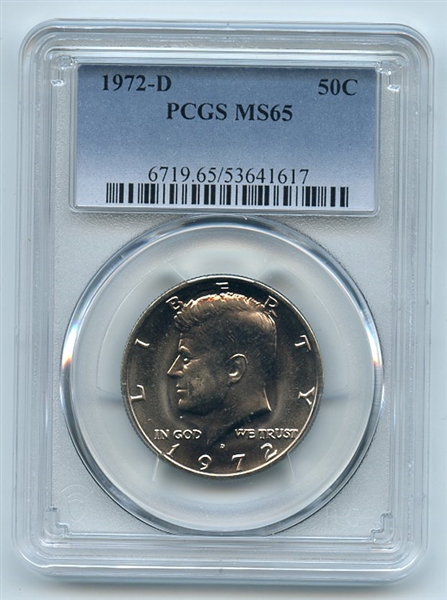 1972 D 50C Kennedy Half Dollar PCGS MS65