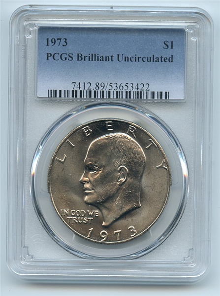 1973 $1 Ike Eisenhower Dollar PCGS Brilliant Uncirculated BU