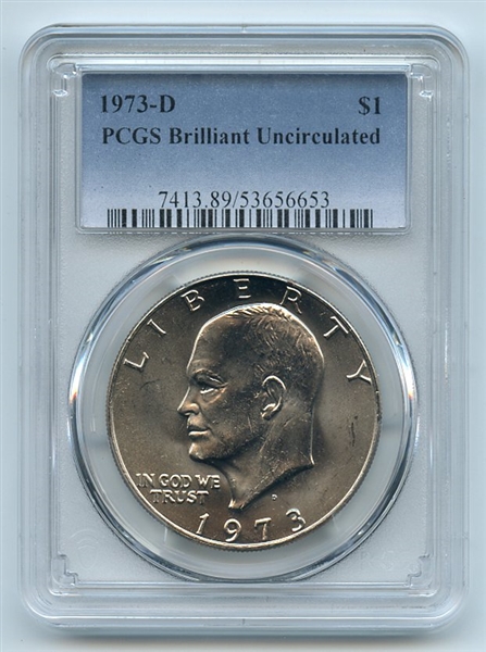 1973 D $1 Ike Eisenhower Dollar PCGS Brilliant Uncirculated BU