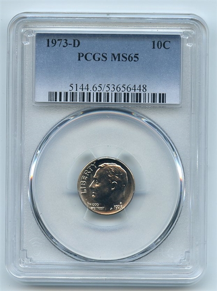 1973 D 10C Roosevelt Dime PCGS MS65