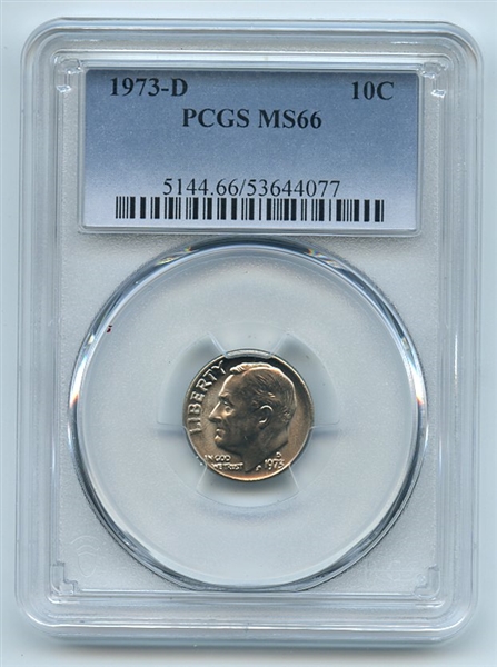 1973 D 10C Roosevelt Dime PCGS MS66