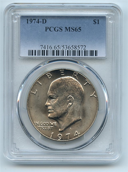 1974 D $1 Ike Eisenhower Dollar PCGS MS65