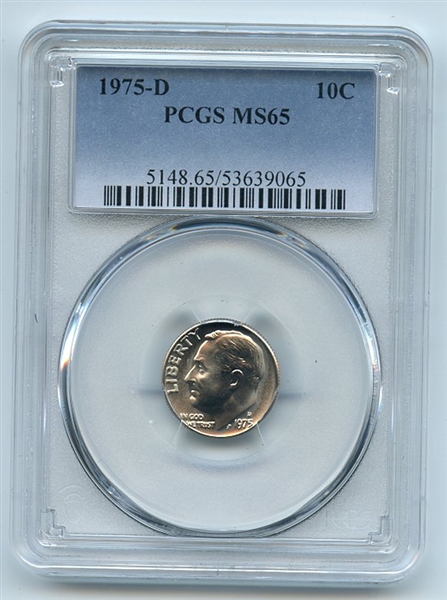 1975 D 10C Roosevelt Dime PCGS MS65