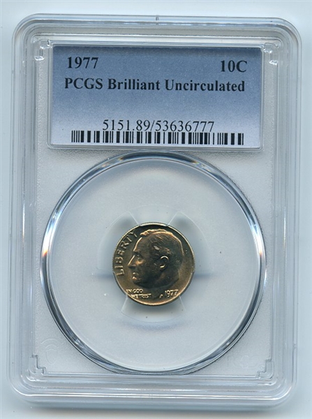 1977 10C Roosevelt Dime PCGS Brilliant Uncirculated BU