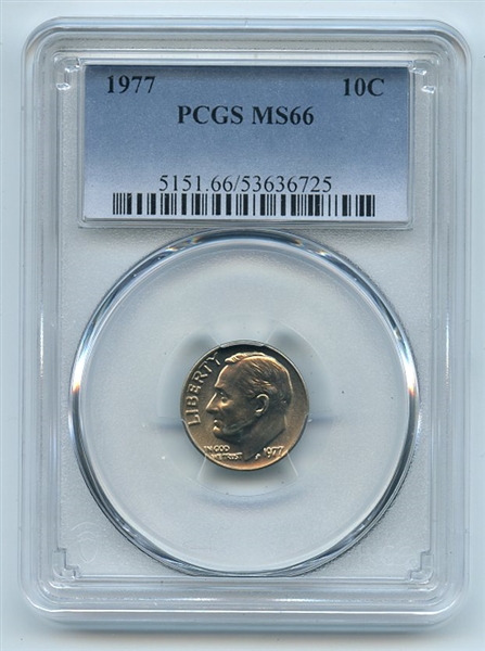 1977 10C Roosevelt Dime PCGS MS66