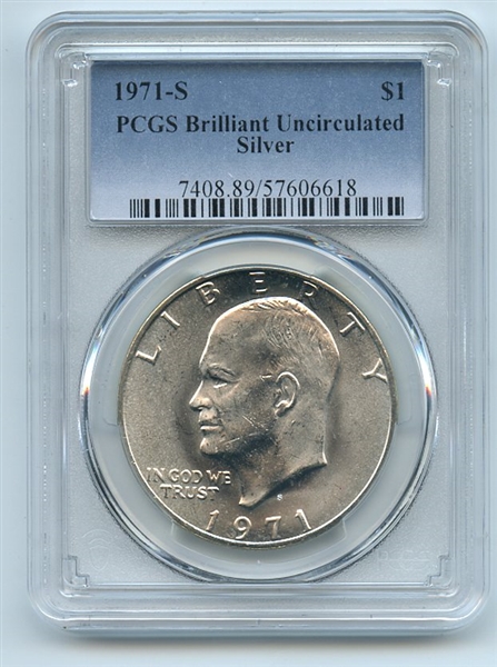 1971 S $1 Silver Ike Eisenhower Dollar PCGS Brilliant Uncirculated BU