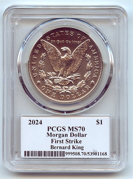 2024 $1 Silver Morgan Dollar PCGS MS70 FS Legends of Life Bernard King
