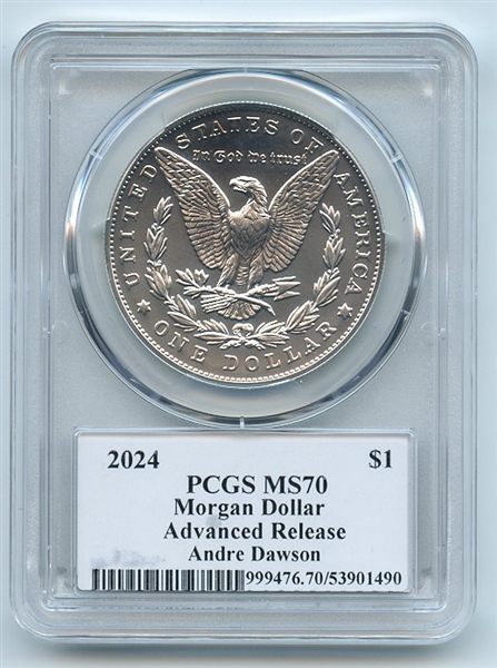 2024 $1 Silver Morgan Dollar PCGS MS70 AR Legends of Life Andre Dawson