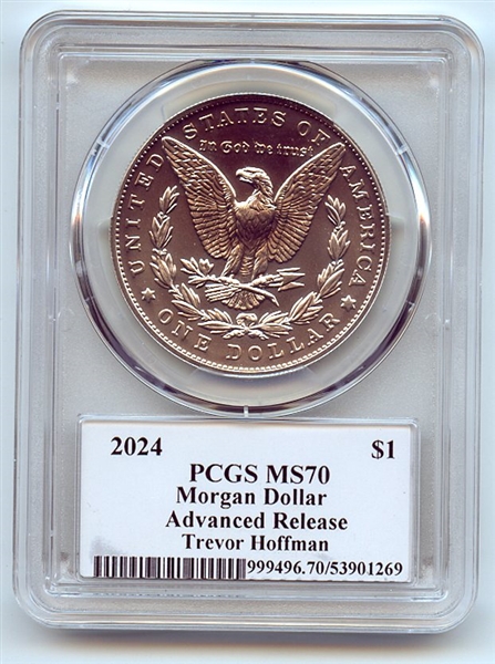 2024 $1 Silver Morgan Dollar PCGS MS70 AR Legends Life Trevor Hoffman