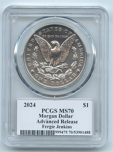2024 $1 Silver Morgan Dollar PCGS MS70 AR Legends of Life Fergie Jenkins