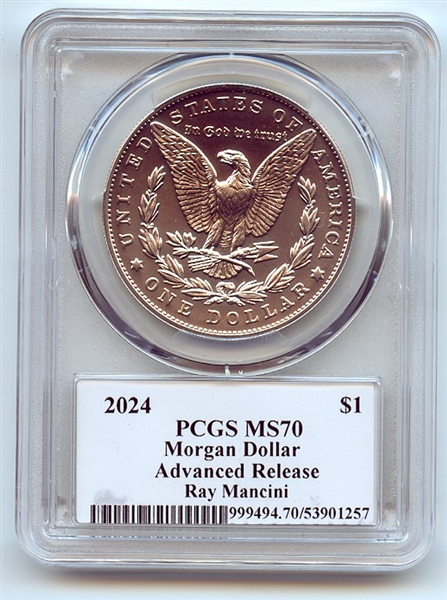 2024 $1 Silver Morgan Dollar PCGS MS70 AR Legends of Life Ray Mancini