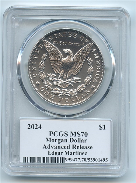 2024 $1 Silver Morgan Dollar PCGS MS70 AR Legends of Life Edgar Martinez