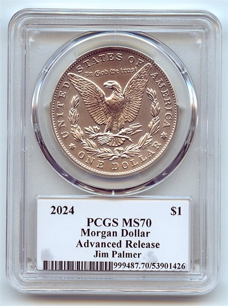 2024 $1 Silver Morgan Dollar PCGS MS70 AR Legends of Life Jim Palmer