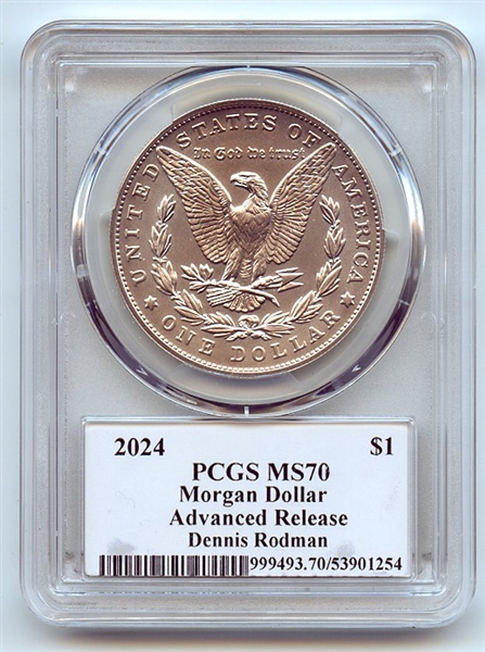 2024 $1 Silver Morgan Dollar PCGS MS70 AR Legends of Life Dennis Rodman
