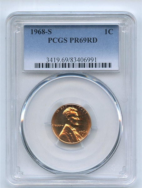 1968 S 1C Lincoln Cent PCGS PR69