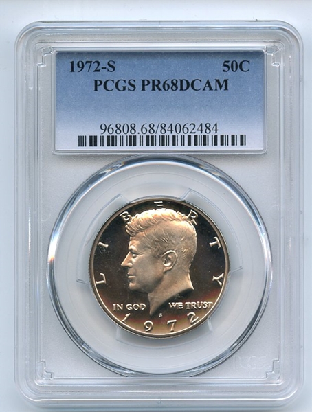1972 S 50C Kennedy Half Dollar PCGS PR68DCAM