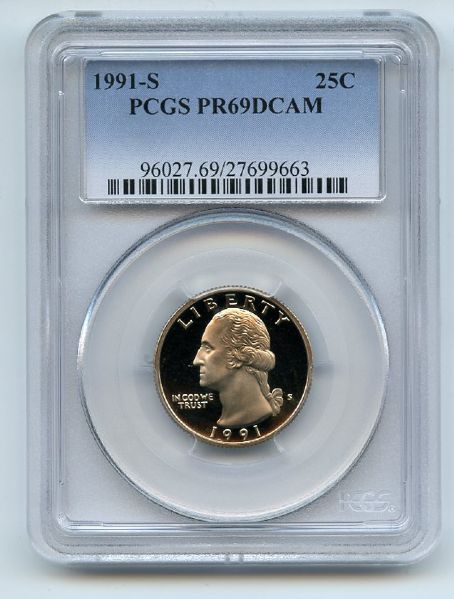 1991 S 25C Washington Quarter Proof PCGS PR69DCAM