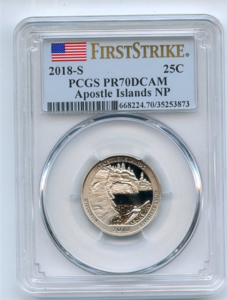 2018 S 25C Clad Apostle Islands Quarter PCGS PR70DCAM
