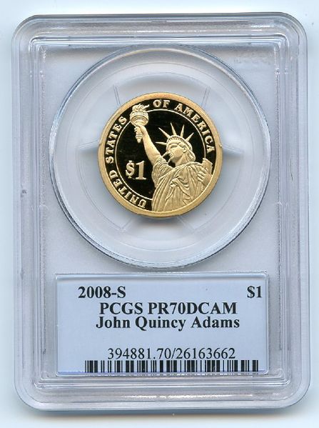 2008 S $1 John Quincy Adams Dollar PCGS PR70DCAM